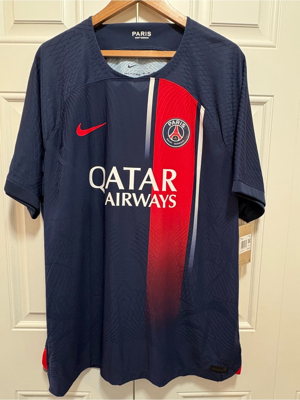 Paris Qatar Airways Men’s Navy and Red Soccer/Football Jersey - Nike